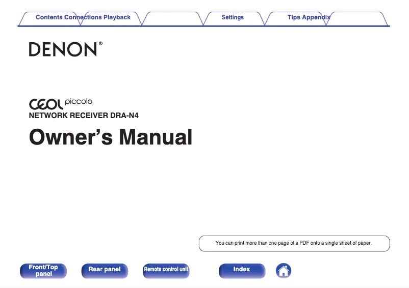 First page image of the manual for DRA-N4