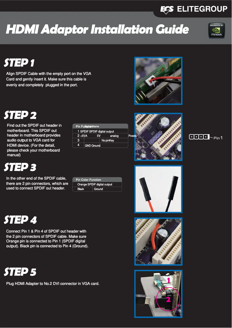 Page 1 of the manual User Manual ECS GeForce 9500GT