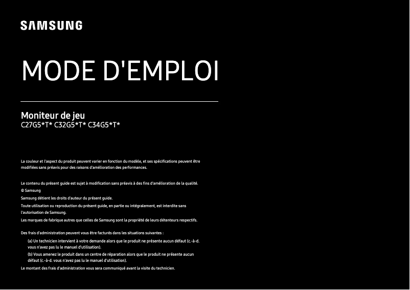 Page 1 of the manual Instruction Manual Samsung C32G55TQWR