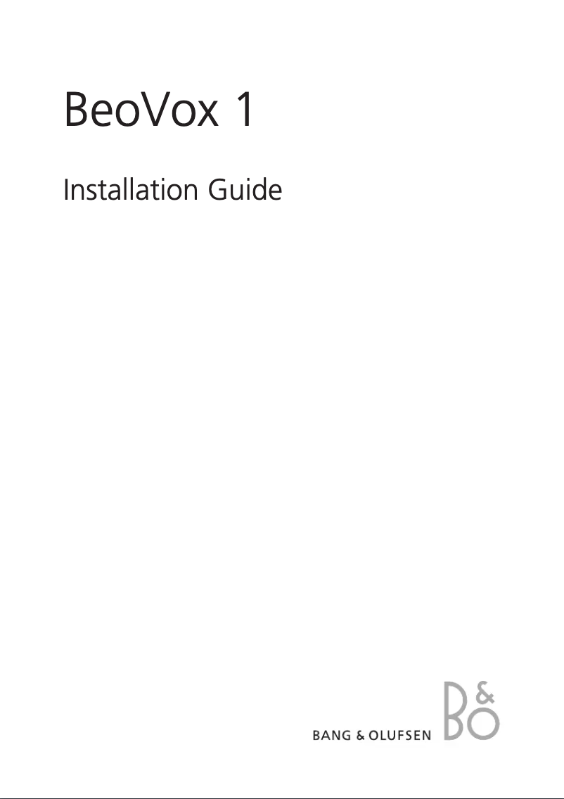 Page 1 of the manual User Manual Bang & Olufsen BeoVox 1