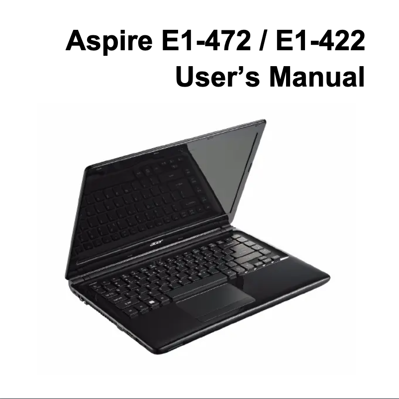 Page 1 of the manual User Manual Acer Aspire E1-472