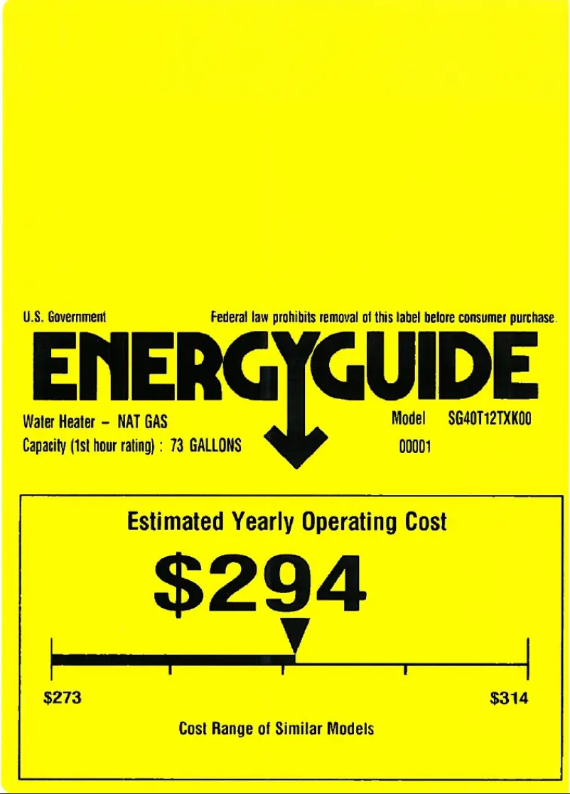 First page image of the manual for SG40T12TXK
