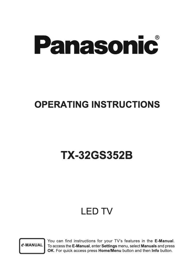 First page image of the manual for TX-32GS352B