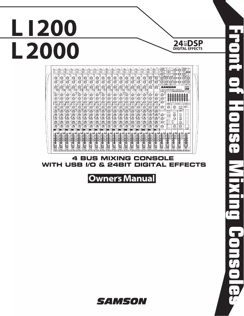 Page 1 of the manual User Manual Samson L2000