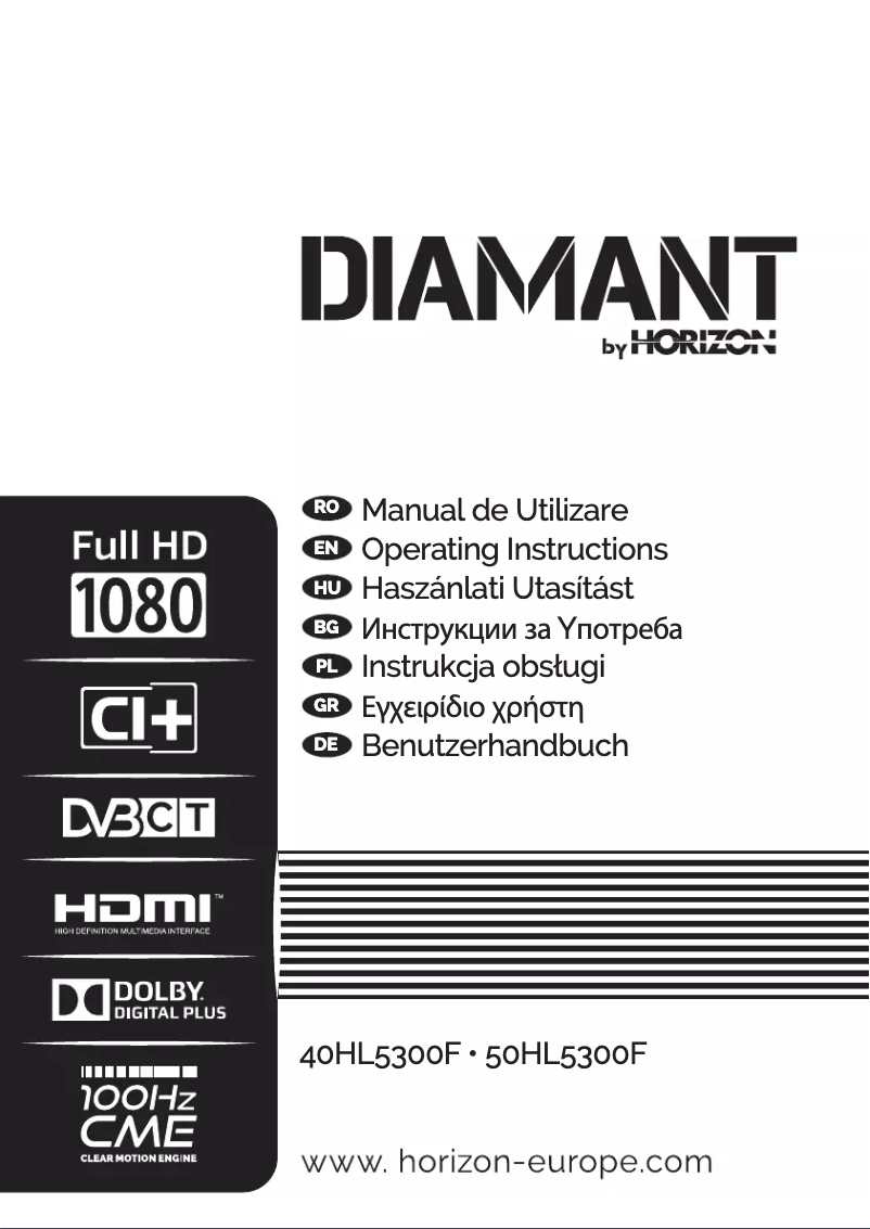 Page 1 of the manual User Manual Horizon Diamant 40HL5300F