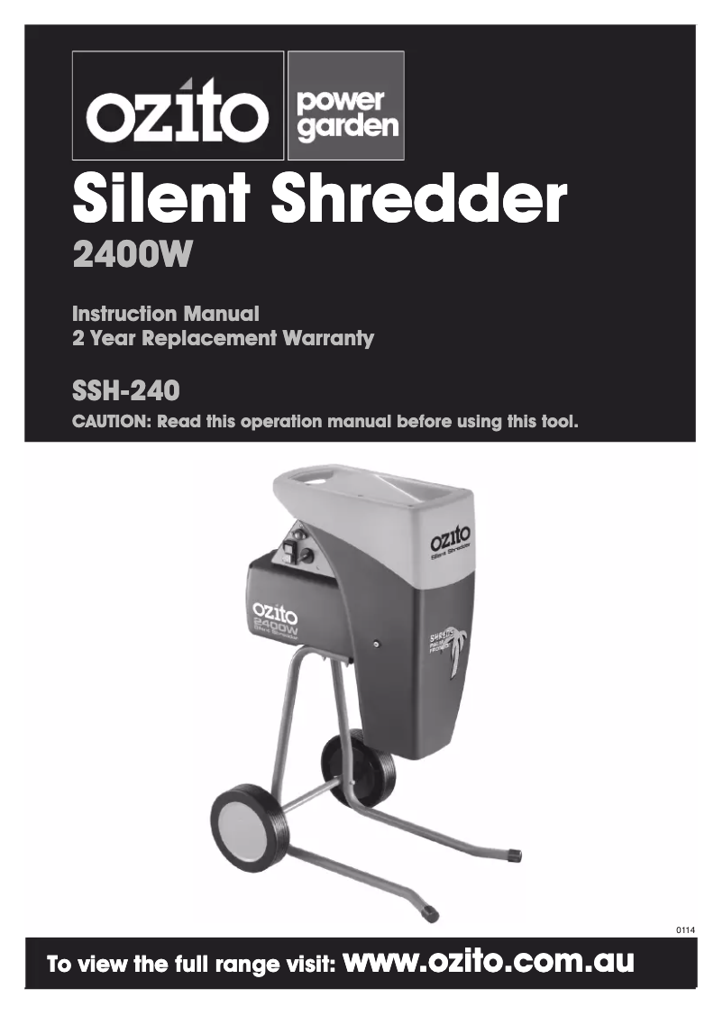 Page 1 of the manual User Manual Ozito SSH-240