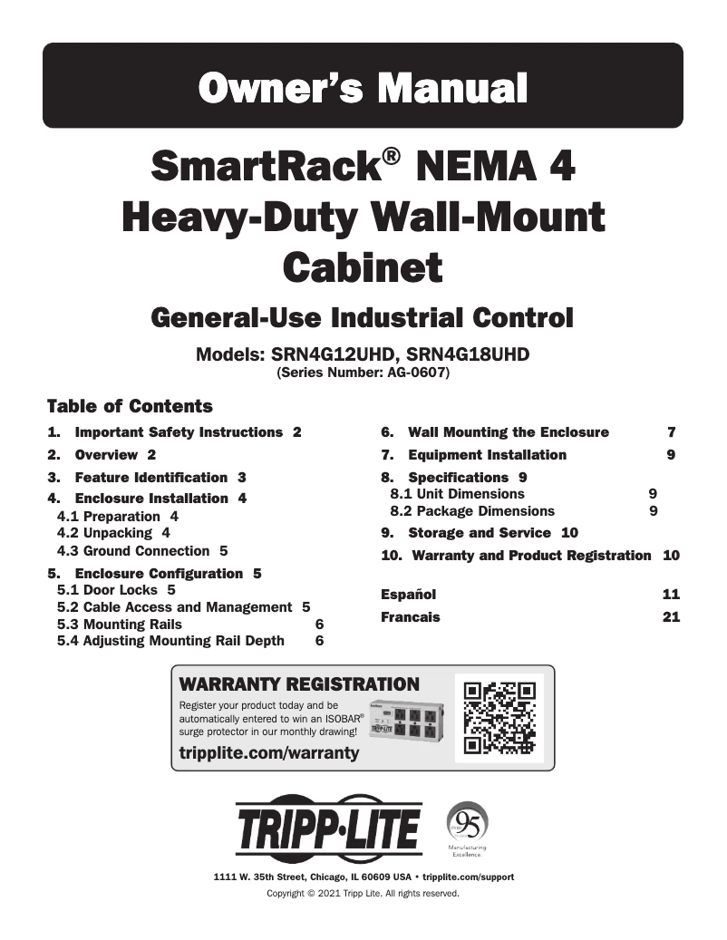 Page 1 of the manual User Manual Tripp Lite SRN4G12UHD