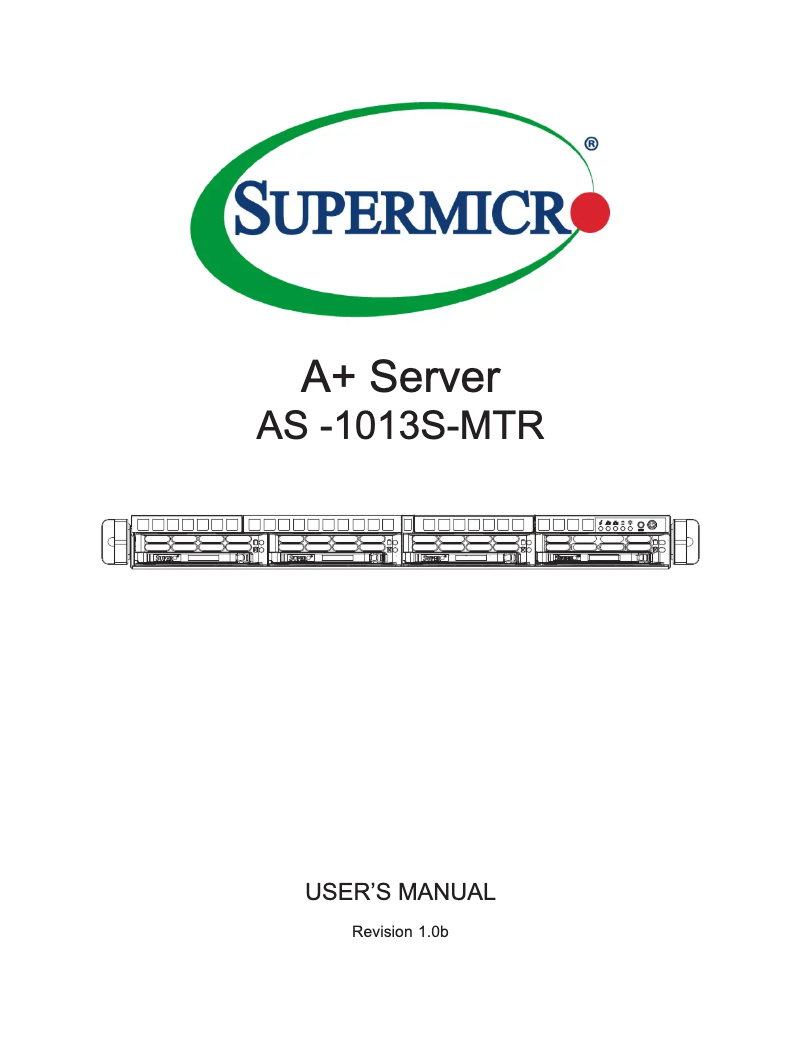 First page image of the manual for AS-1013S-MTR