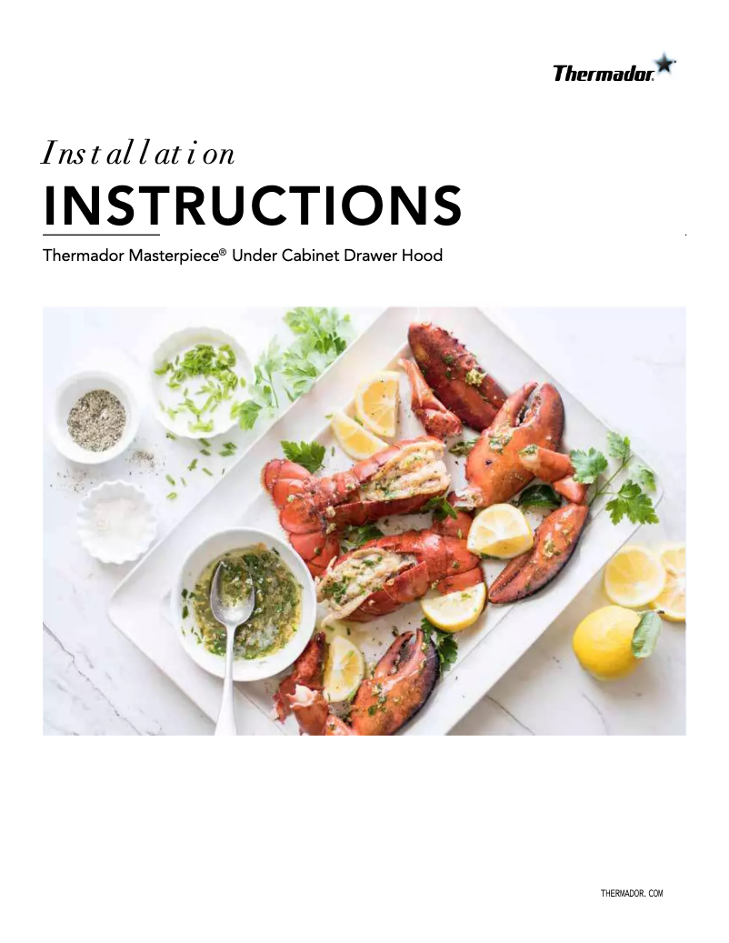Page 1 of the manual Installation Guide Thermador HMDW30WS