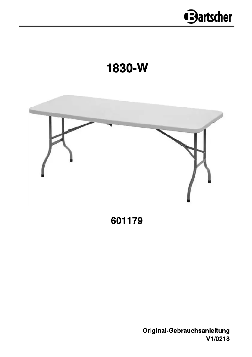 First page image of the manual for 1830-W