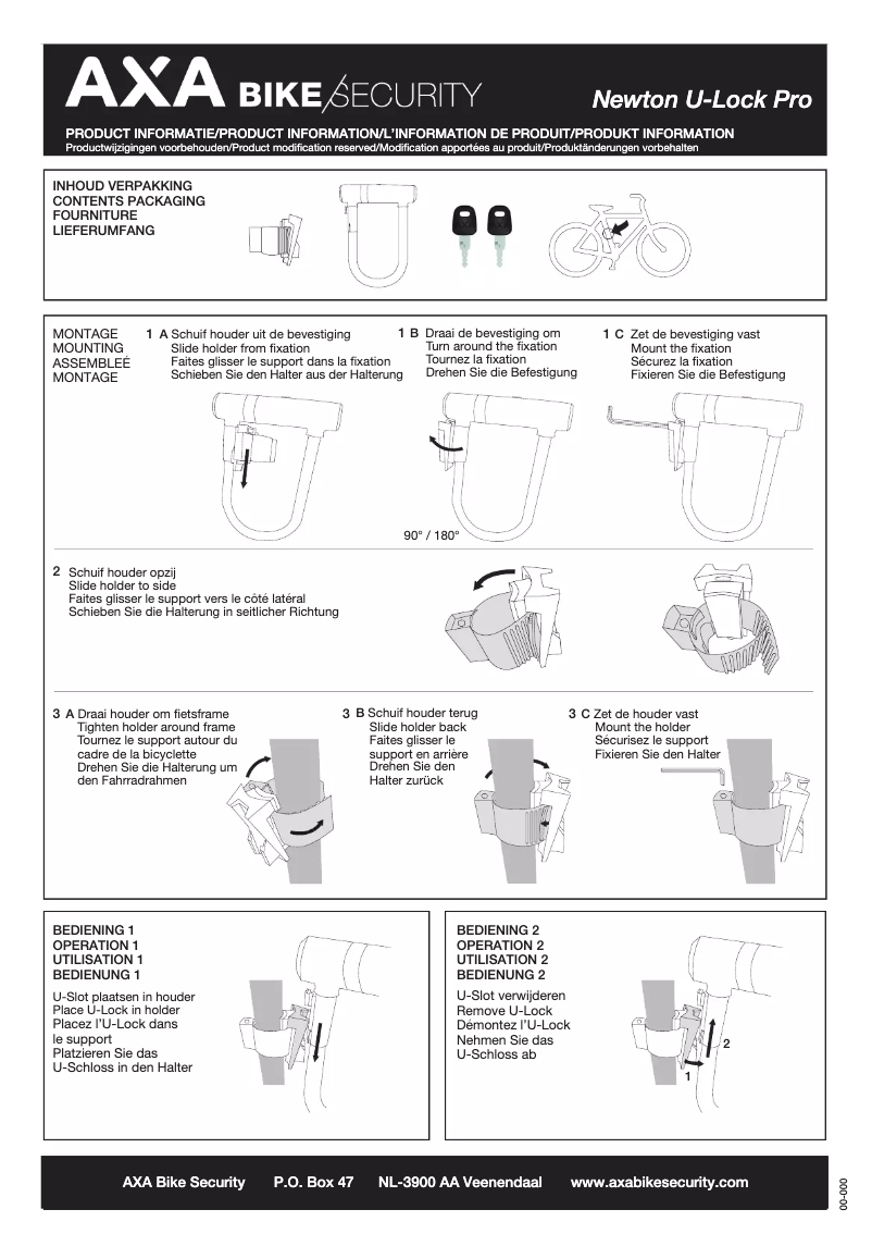 Page 1 of the manual User Manual AXA Newton Pro 190