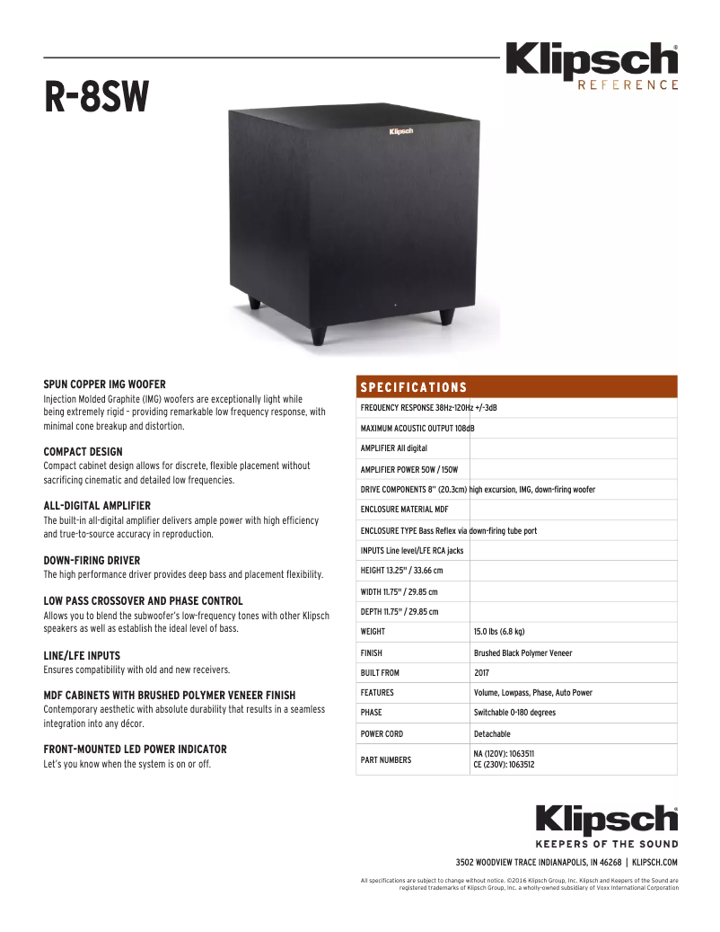 First page image of the manual for Reference R-8SW