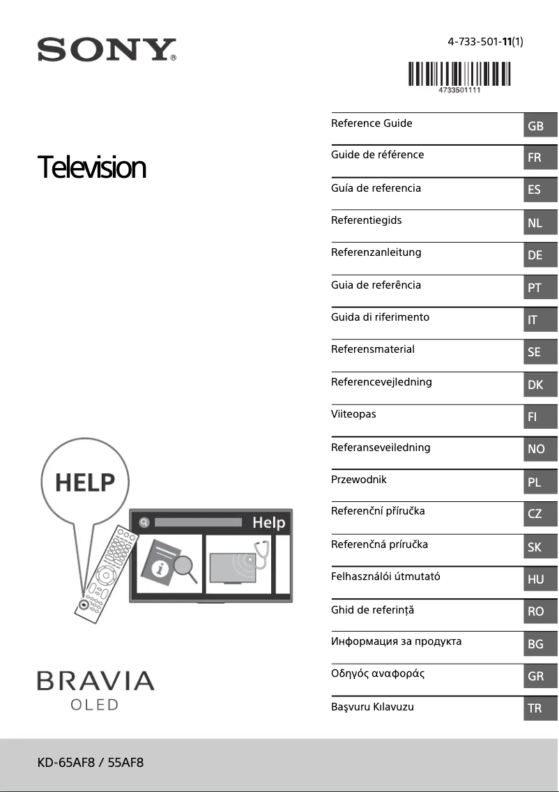 Page 1 of the manual User Manual Sony KD-55AF8