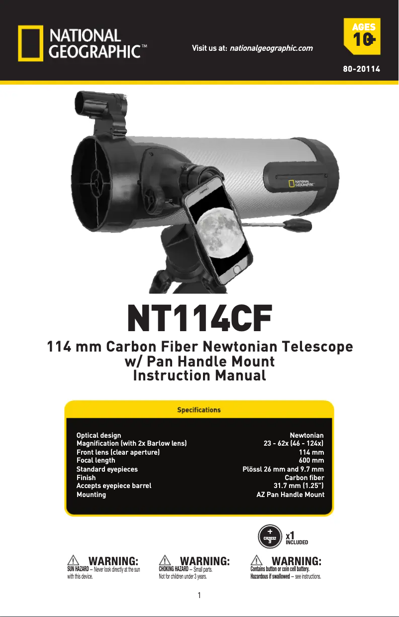 First page image of the manual for NT114CF