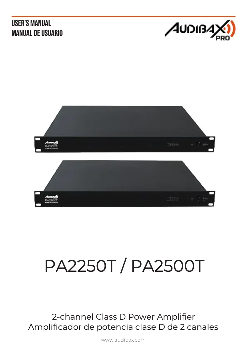 First page image of the manual for PA2500T