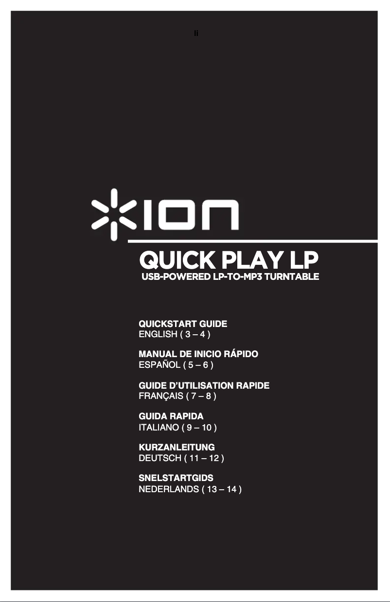First page image of the manual for Quick Play LP