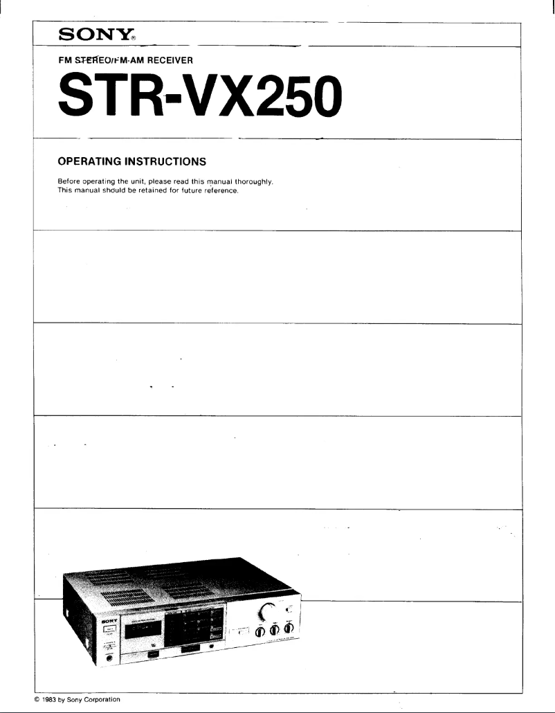 First page image of the manual for STR-VX250