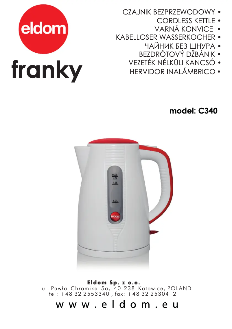 First page image of the manual for Franky C340