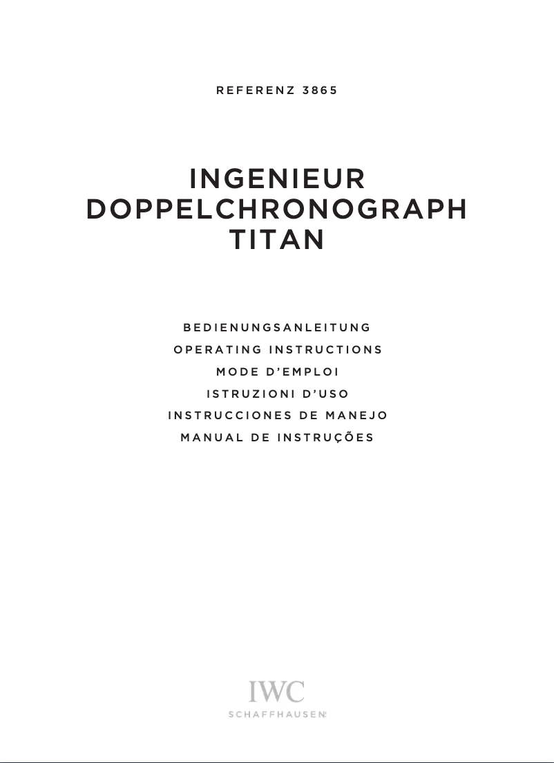Page 1 of the manual User Manual IWC Ingenieur Double Chronograph Titanium 3865
