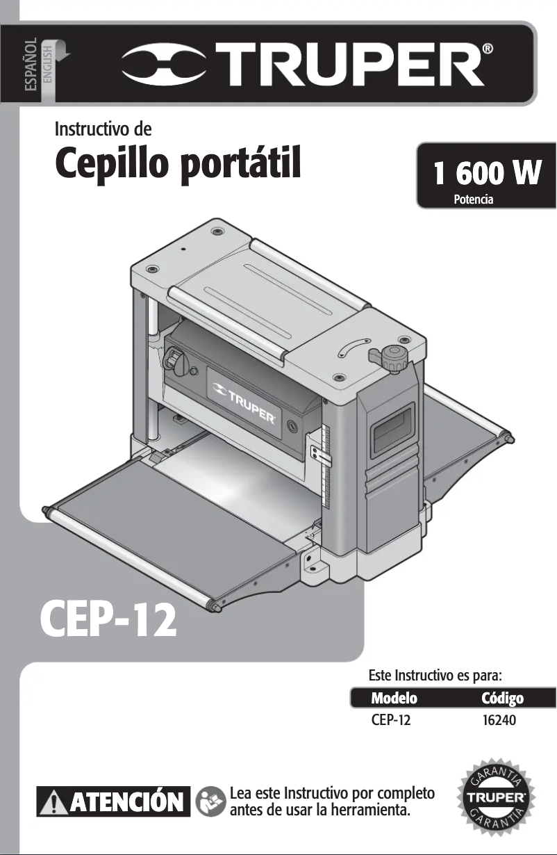 Page 1 of the manual User Manual Truper CEP-12