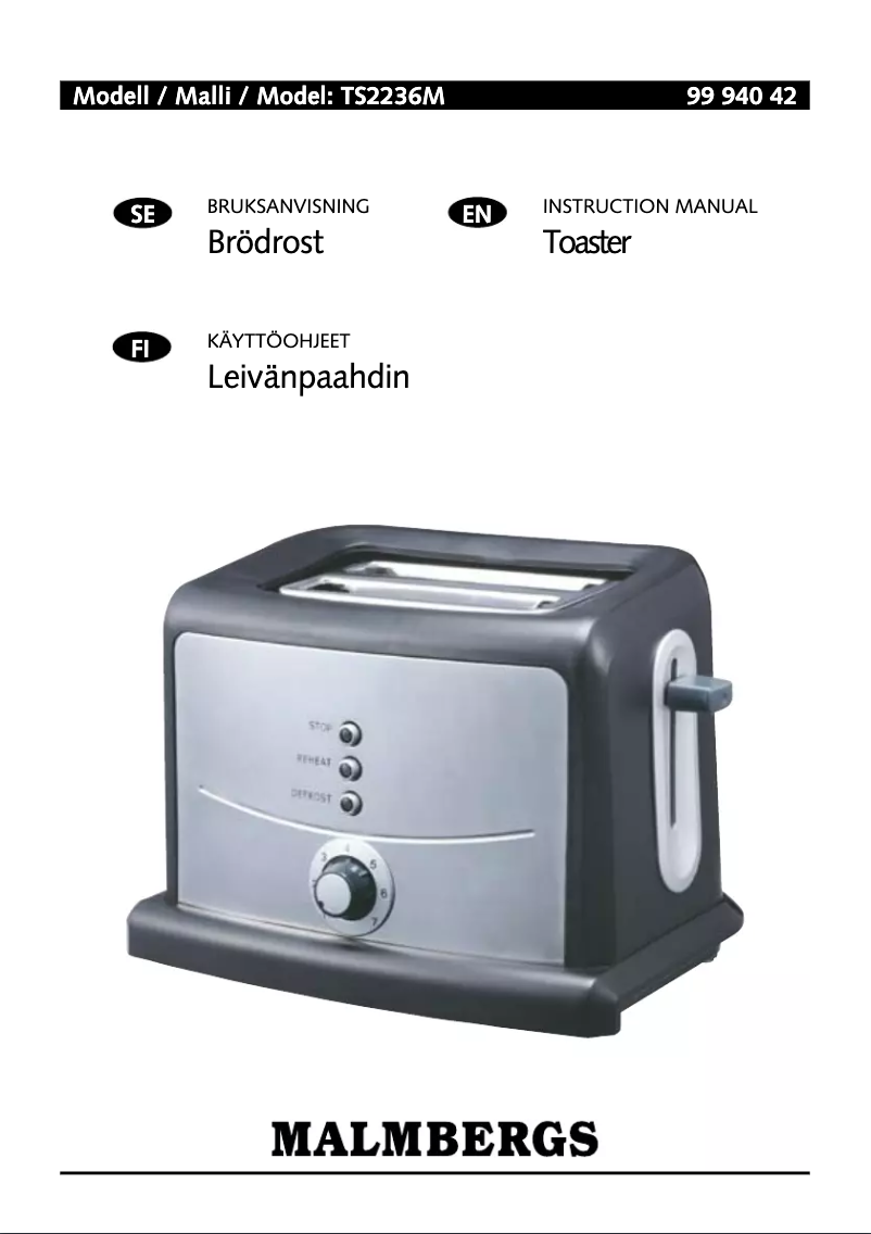 Image de la première page du manuel de l'appareil TS2236M