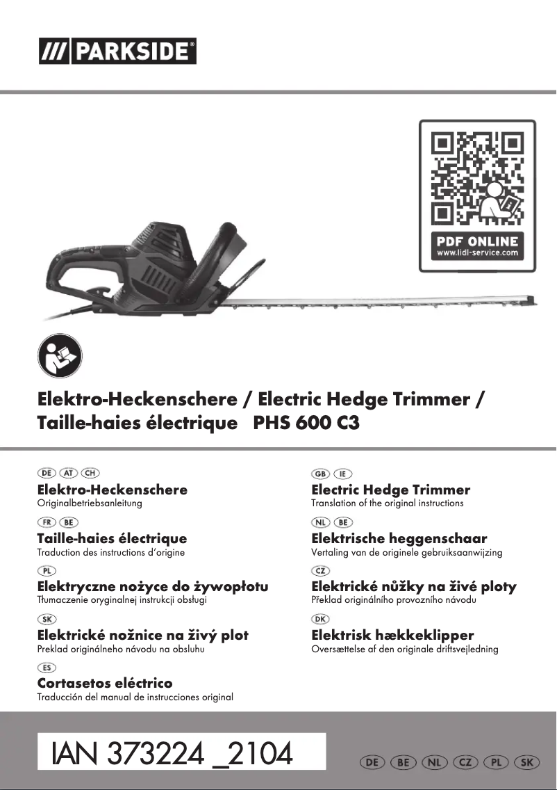 First page image of the manual for PHS 450 A1