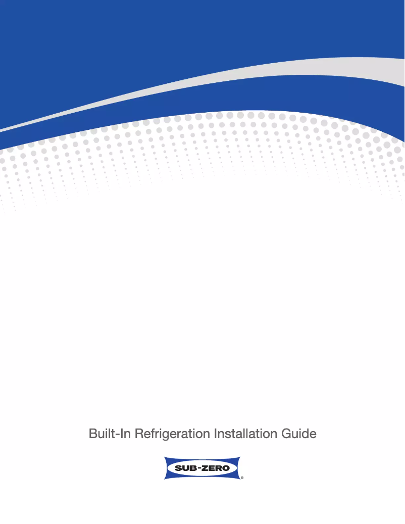 Page 1 of the manual Installation Guide Sub-Zero BI-48S/O