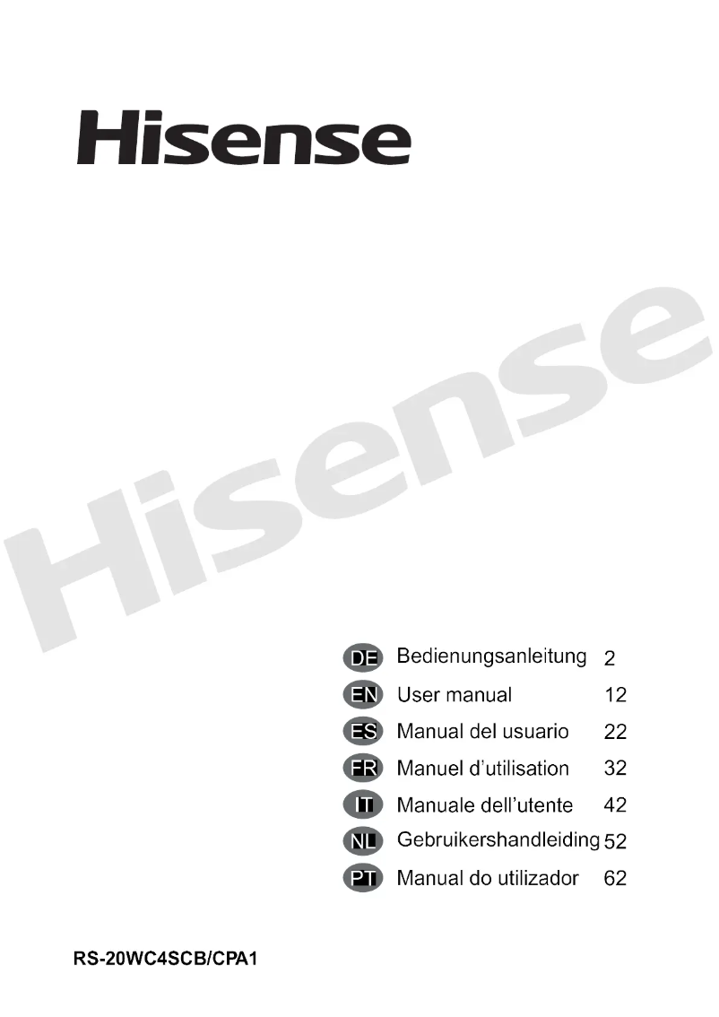 Page 1 of the manual User Manual Hisense RS-20WC4S