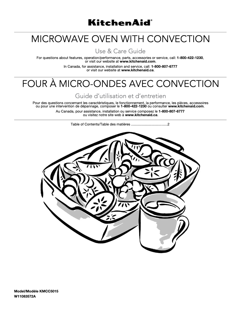 Page 1 of the manual User Manual KitchenAid KMCC5015GBS