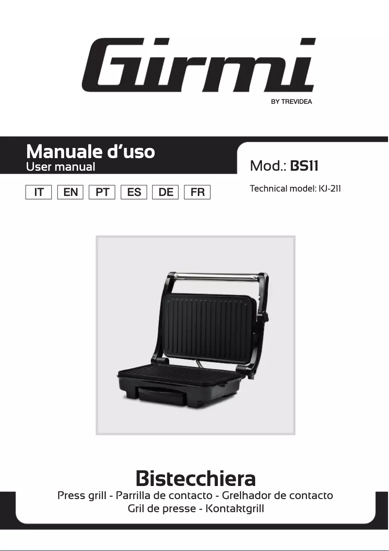 Page 1 de la notice Manuel utilisateur Girmi BS11