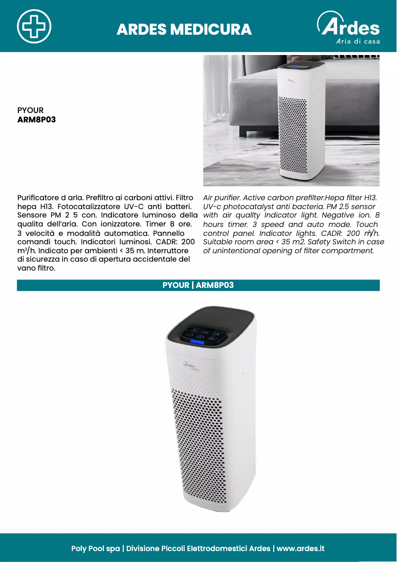 First page image of the manual for ARM8P03