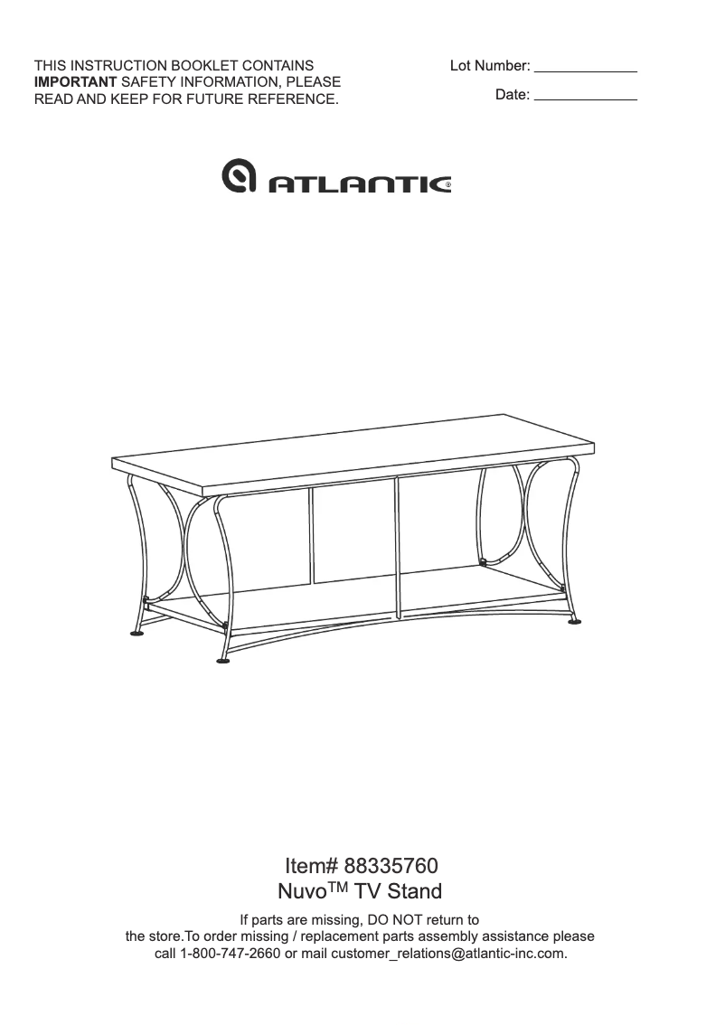 First page image of the manual for Nuvo 88335760