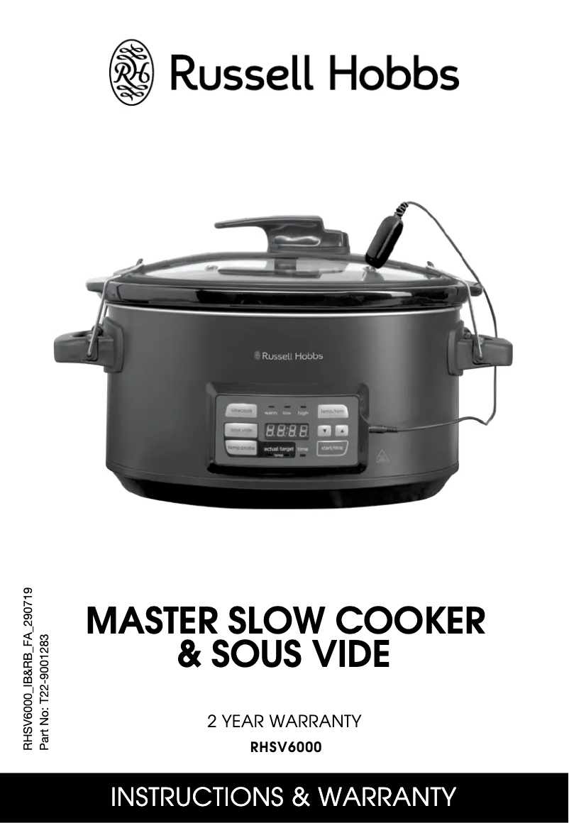 First page image of the manual for RHSV6000