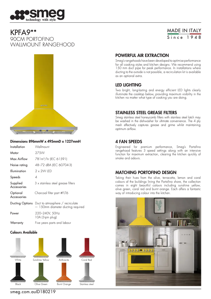 First page image of the manual for KPFA9BL