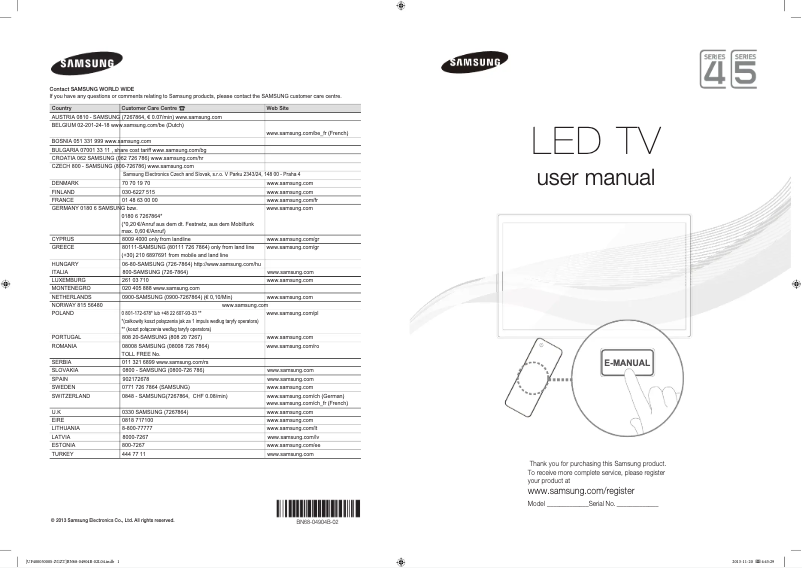 Page 1 of the manual User Manual Samsung UE19F4000AW