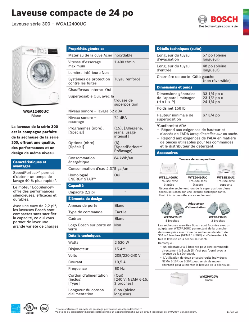First page image of the manual for WGA12400UC