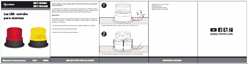 First page image of the manual for EST-100AM
