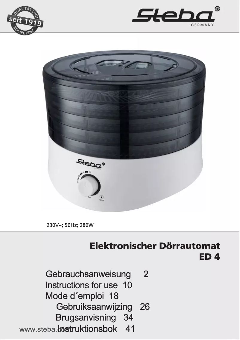 Page 1 of the manual User Manual Steba ED4