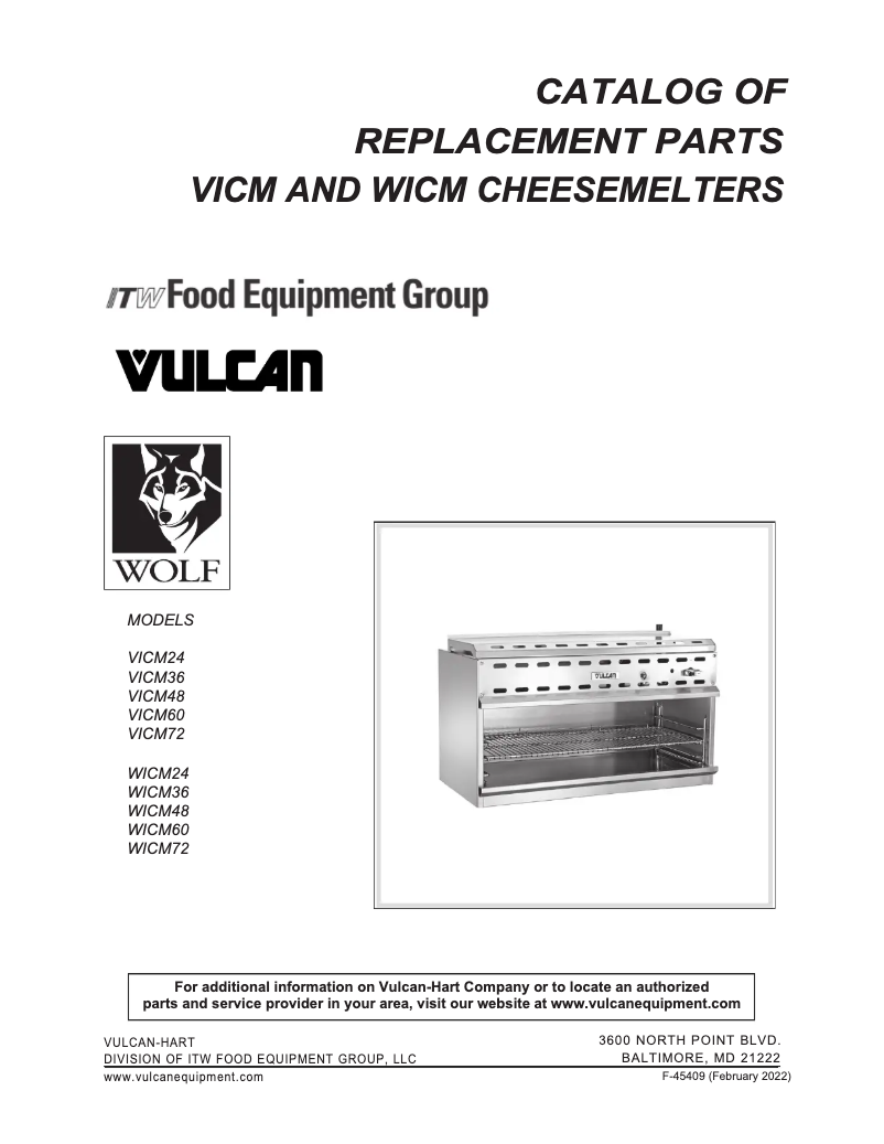 Page 1 of the manual Catalogue Vulcan VICM48