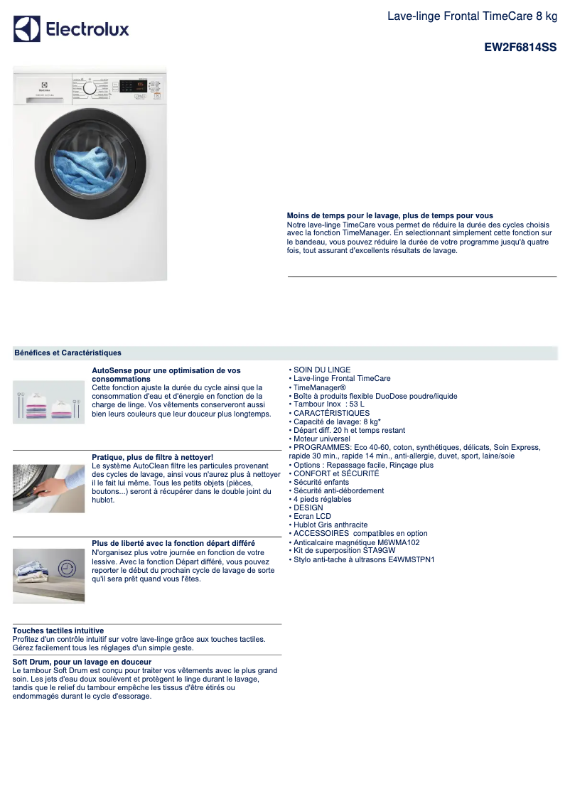 First page image of the manual for EW2F6814SS