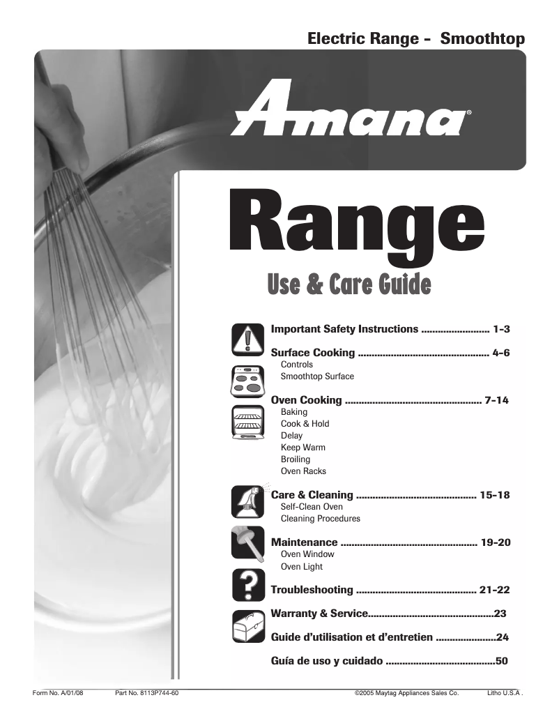 Page 1 of the manual User Manual Amana AER5710BAH11