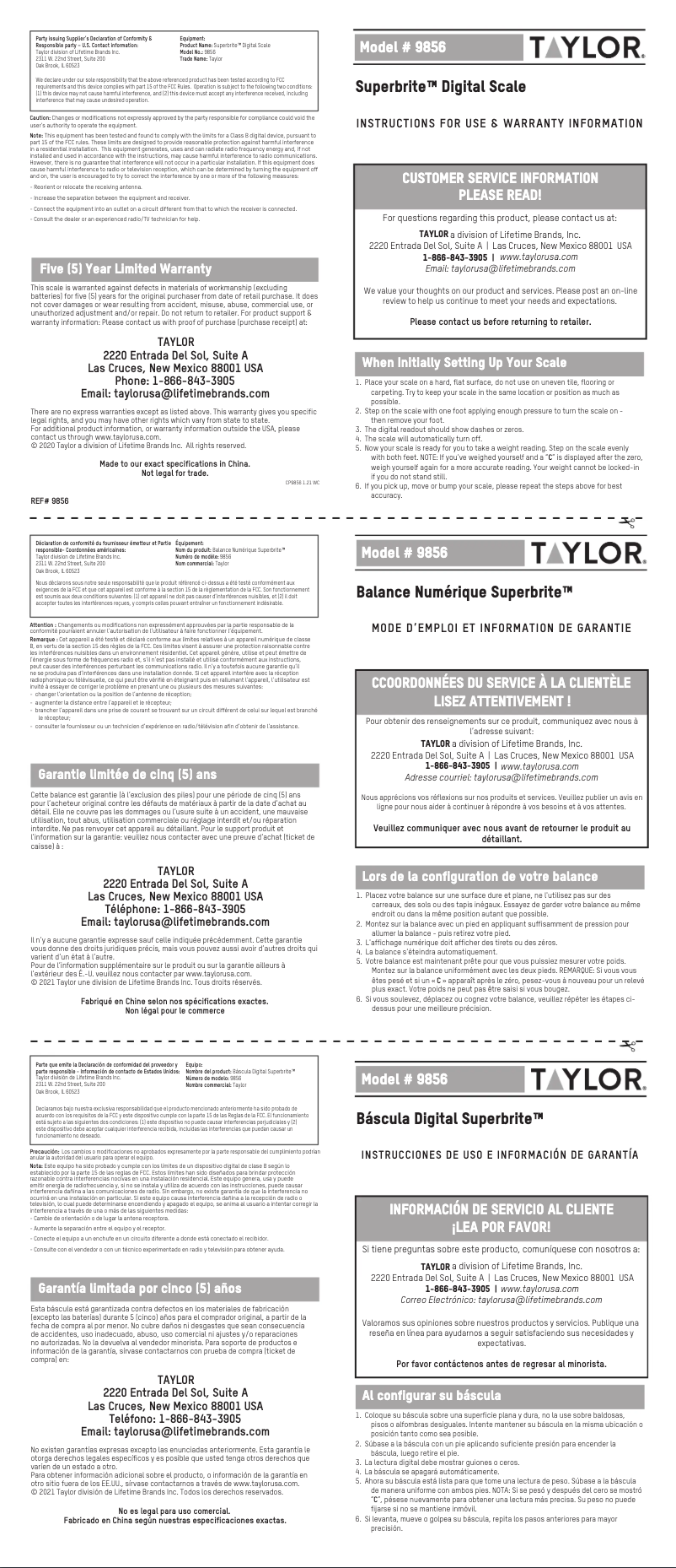 First page image of the manual for 98564012