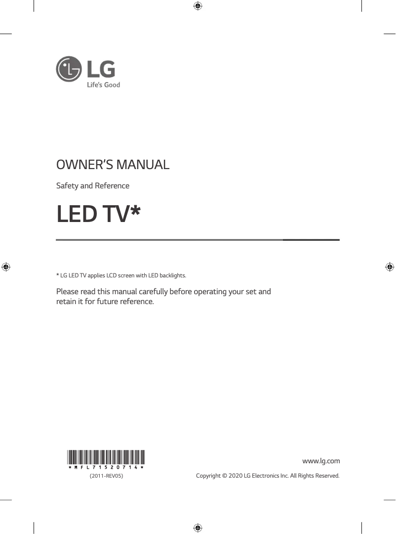 Page 1 of the manual User Manual LG 55NANO80VNA