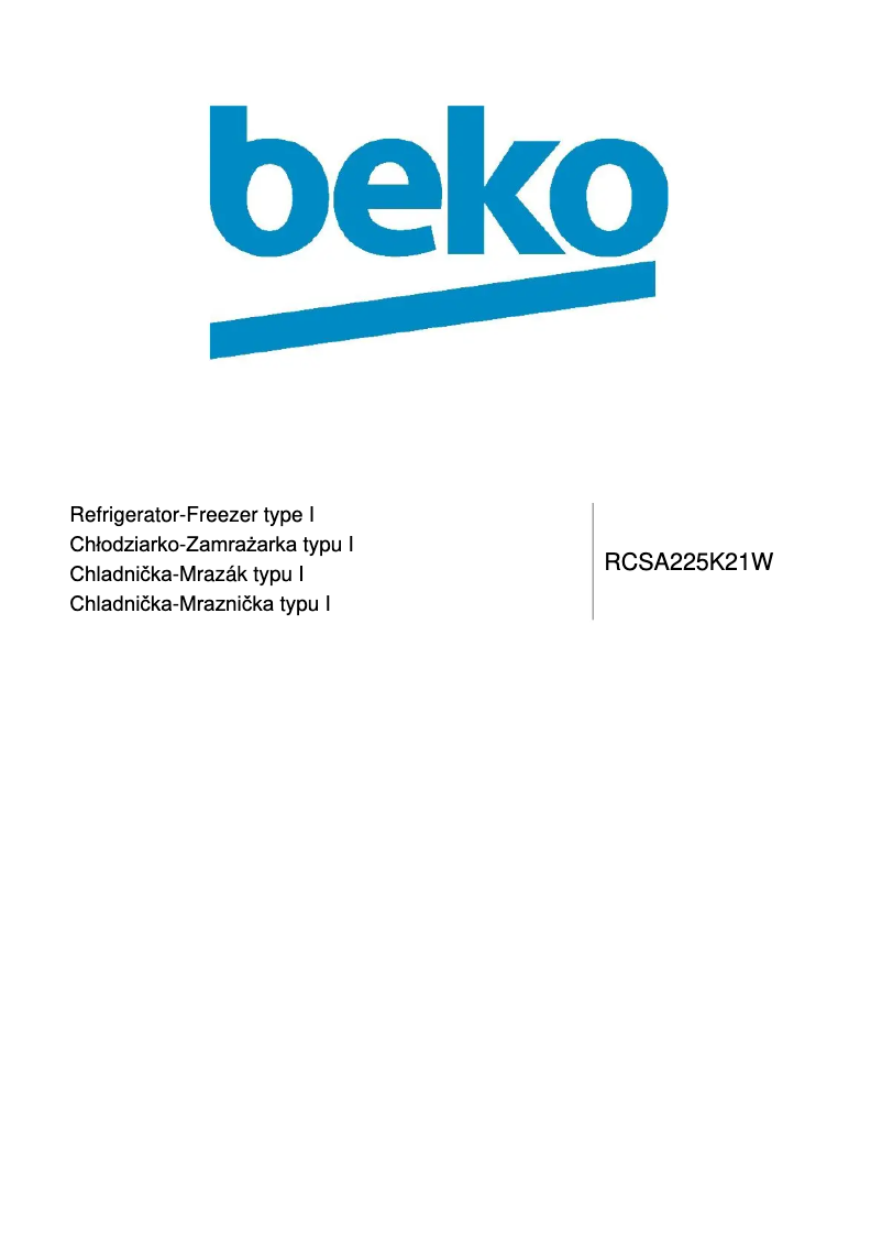 Page 1 of the manual User Manual Beko RCSA225K21W
