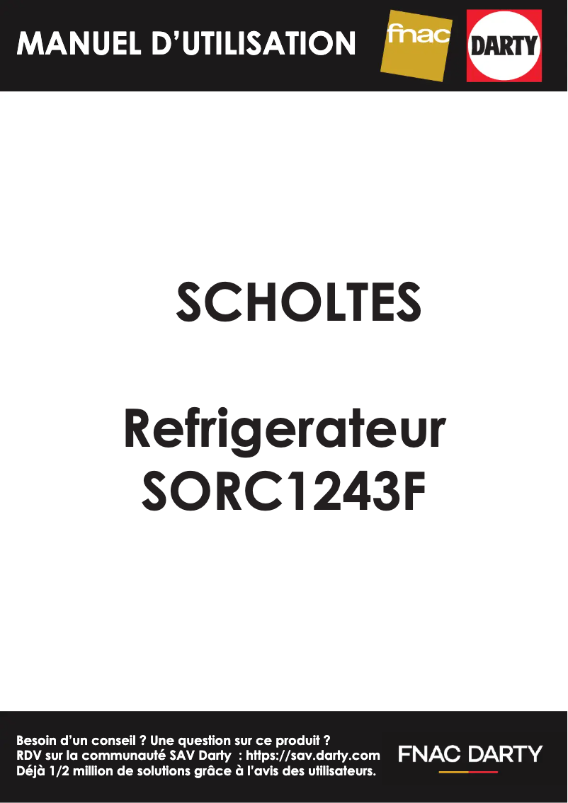 First page image of the manual for SORC1243F