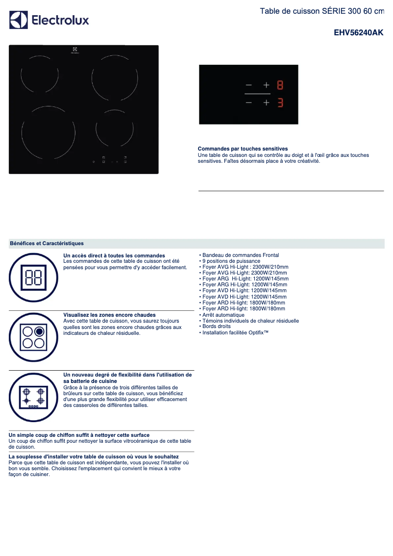 First page image of the manual for EHV56240AK