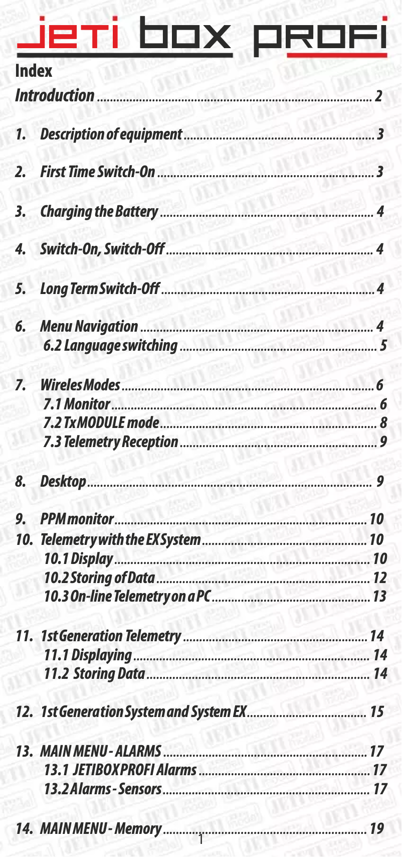 First page image of the manual for BOX profi