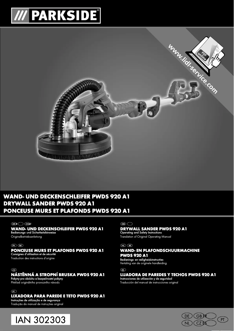 First page image of the manual for PWDS 920 A1