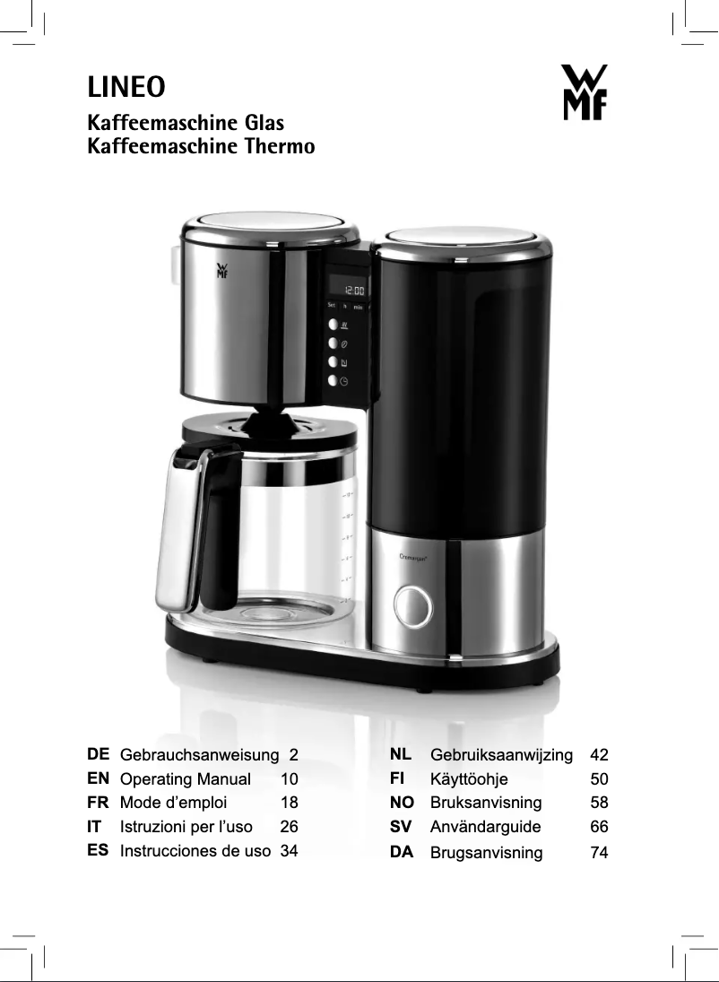 Page 1 of the manual User Manual WMF Glas Lineo