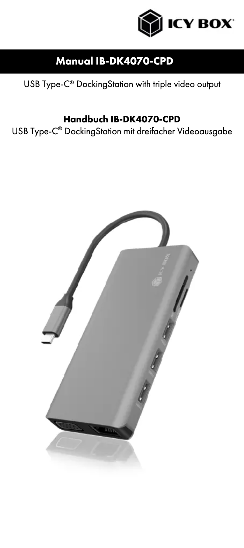 First page image of the manual for IB-DK4070-CPD